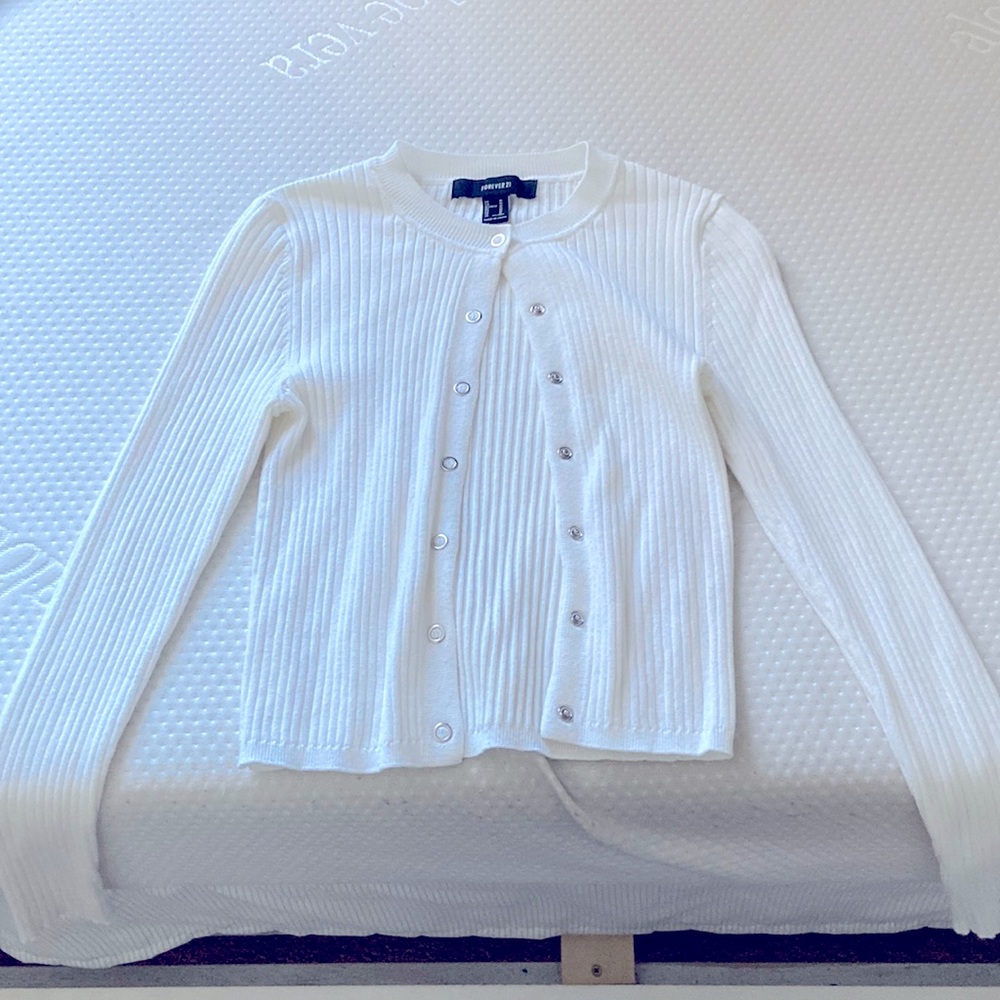 White button up cardigan